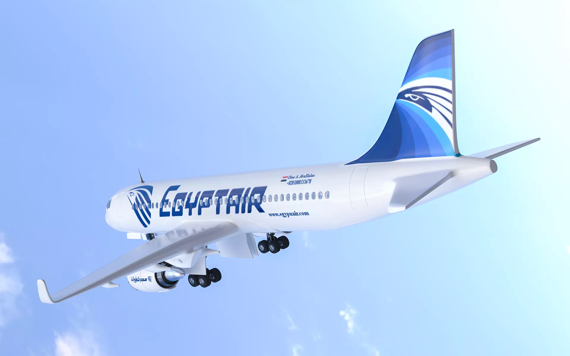 Airbus A320 200 3D model UV Egypt 3D model_0