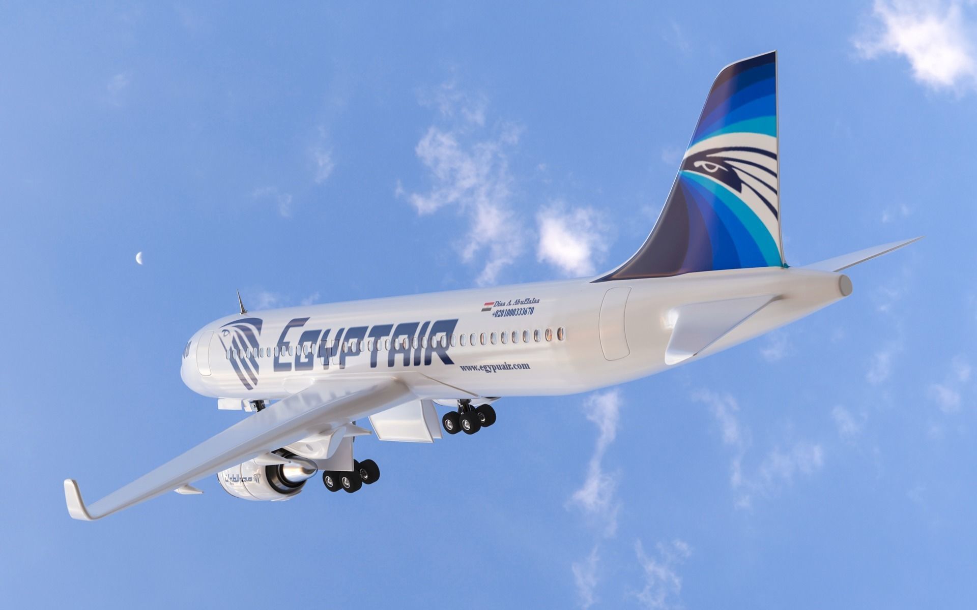 Airbus A320 200 3D model UV Egypt 3D model_4