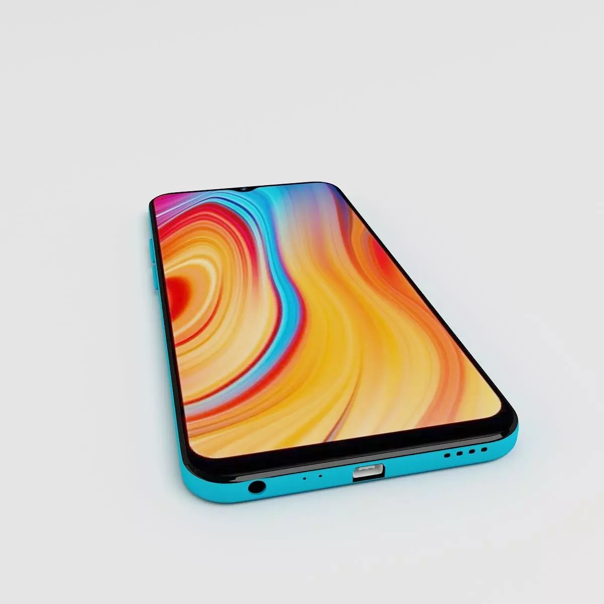 Realme c3 blue 3D model_0