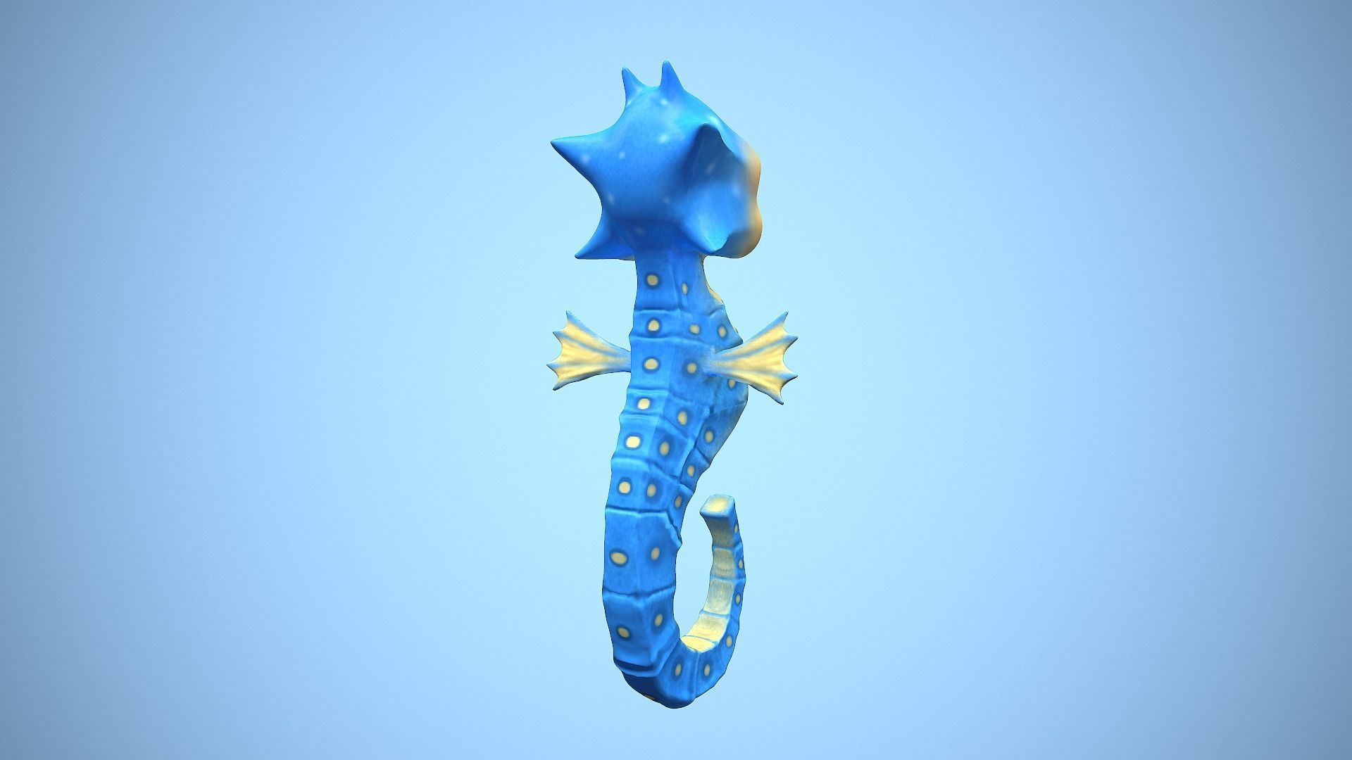 cartoon sea horse Low-poly 3D model_5