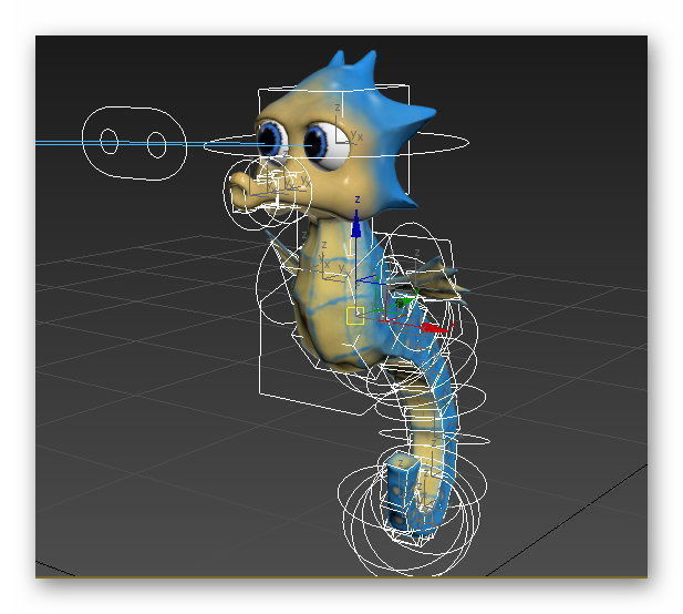 cartoon sea horse Low-poly 3D model_13