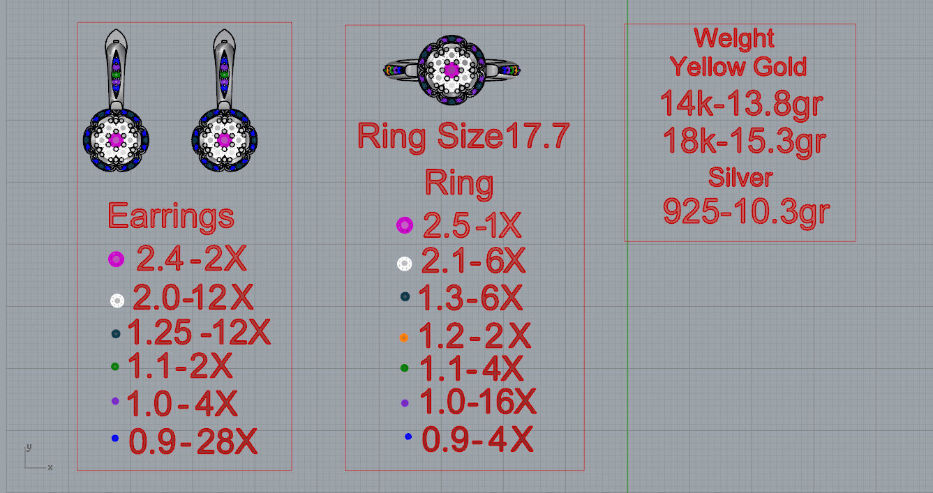 Ring and Earrings  3D print model_6