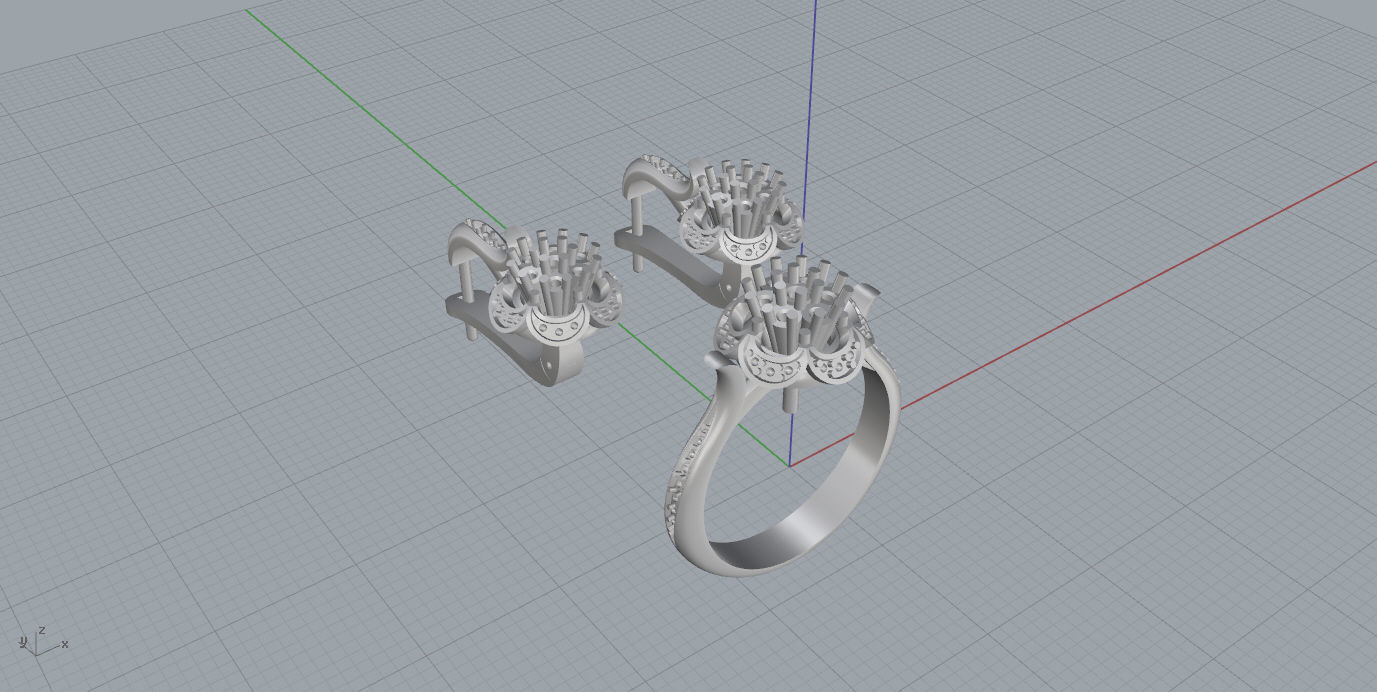 Ring and Earrings  3D print model_10