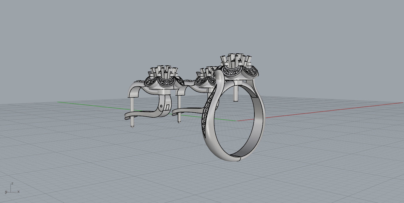 Ring and Earrings  3D print model_13