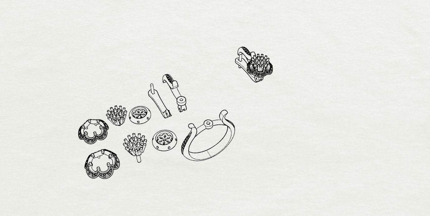 Ring and Earrings  3D print model_17