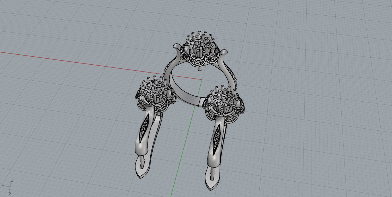 Ring and Earrings  3D print model_14