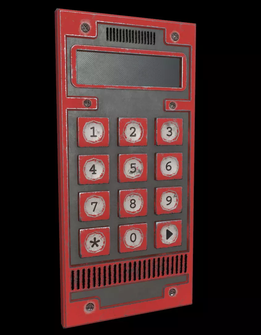 Electric Code Lock Low-poly 3D model_0