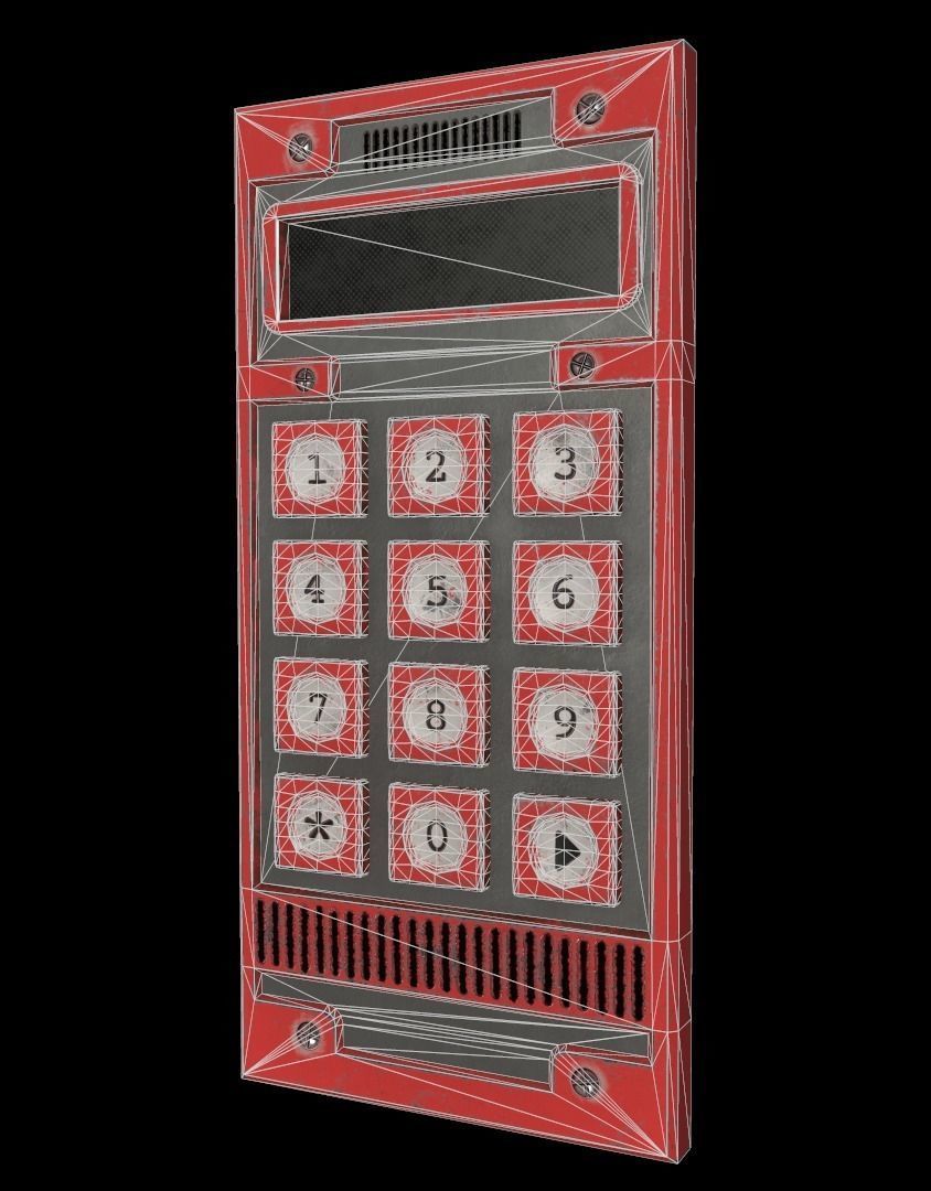 Electric Code Lock Low-poly 3D model_6