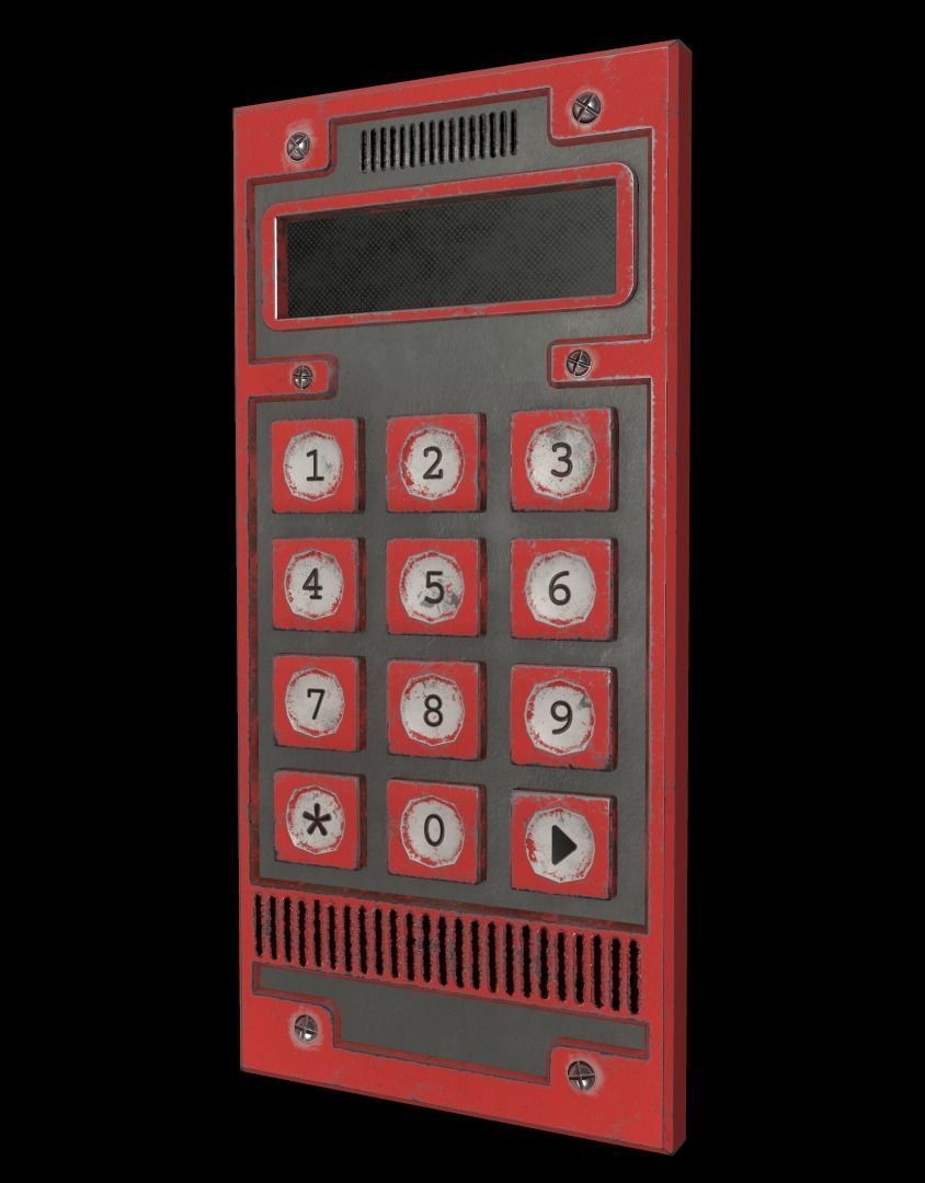 Electric Code Lock Low-poly 3D model_5