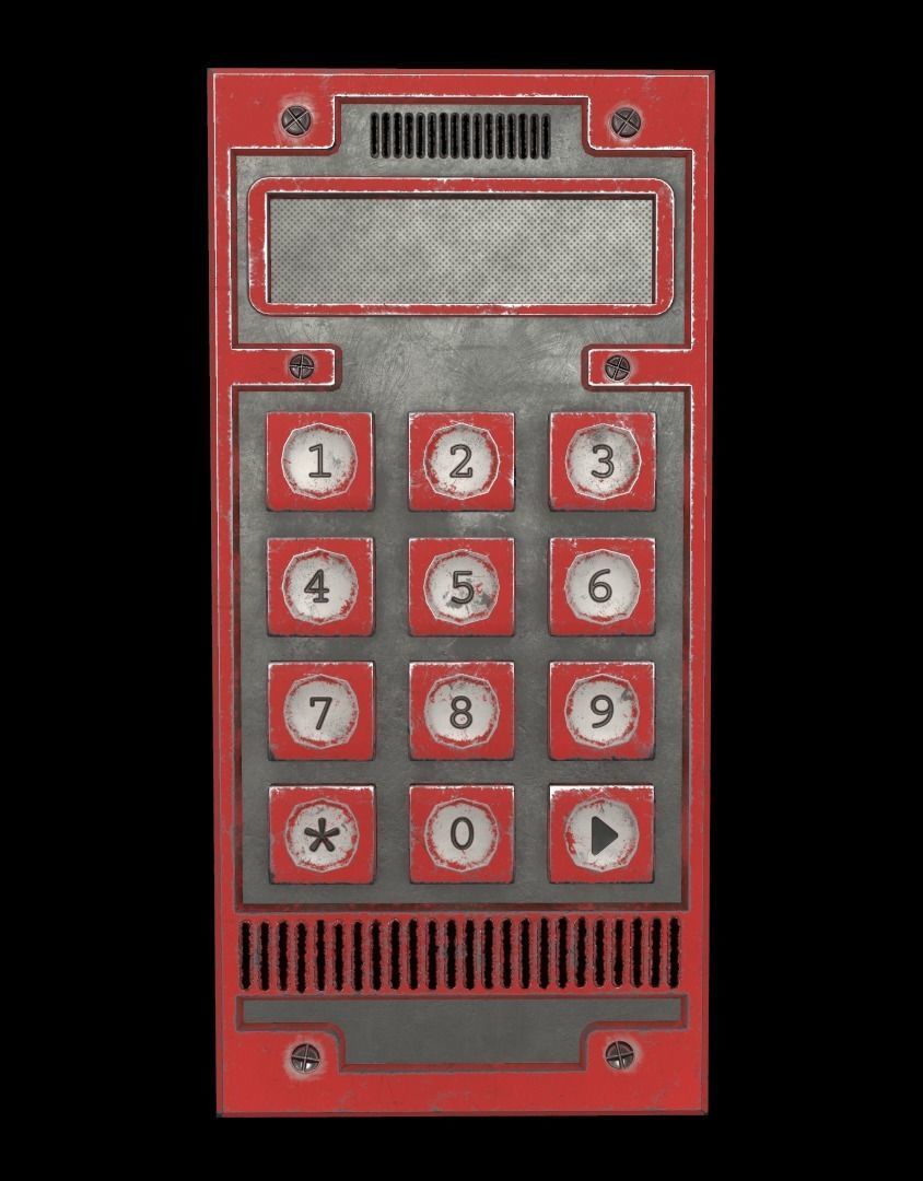 Electric Code Lock Low-poly 3D model_3