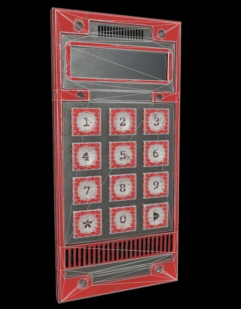 Electric Code Lock Low-poly 3D model_2