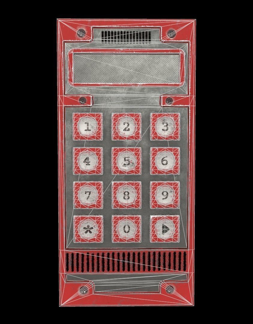 Electric Code Lock Low-poly 3D model_4