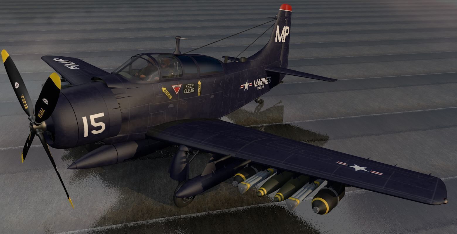 Douglas A-1E or AD-5 Skyraider 3D model_1