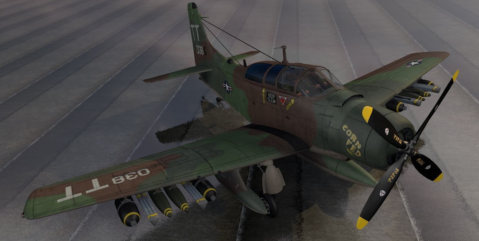 Douglas A-1E or AD-5 Skyraider 3D model_7