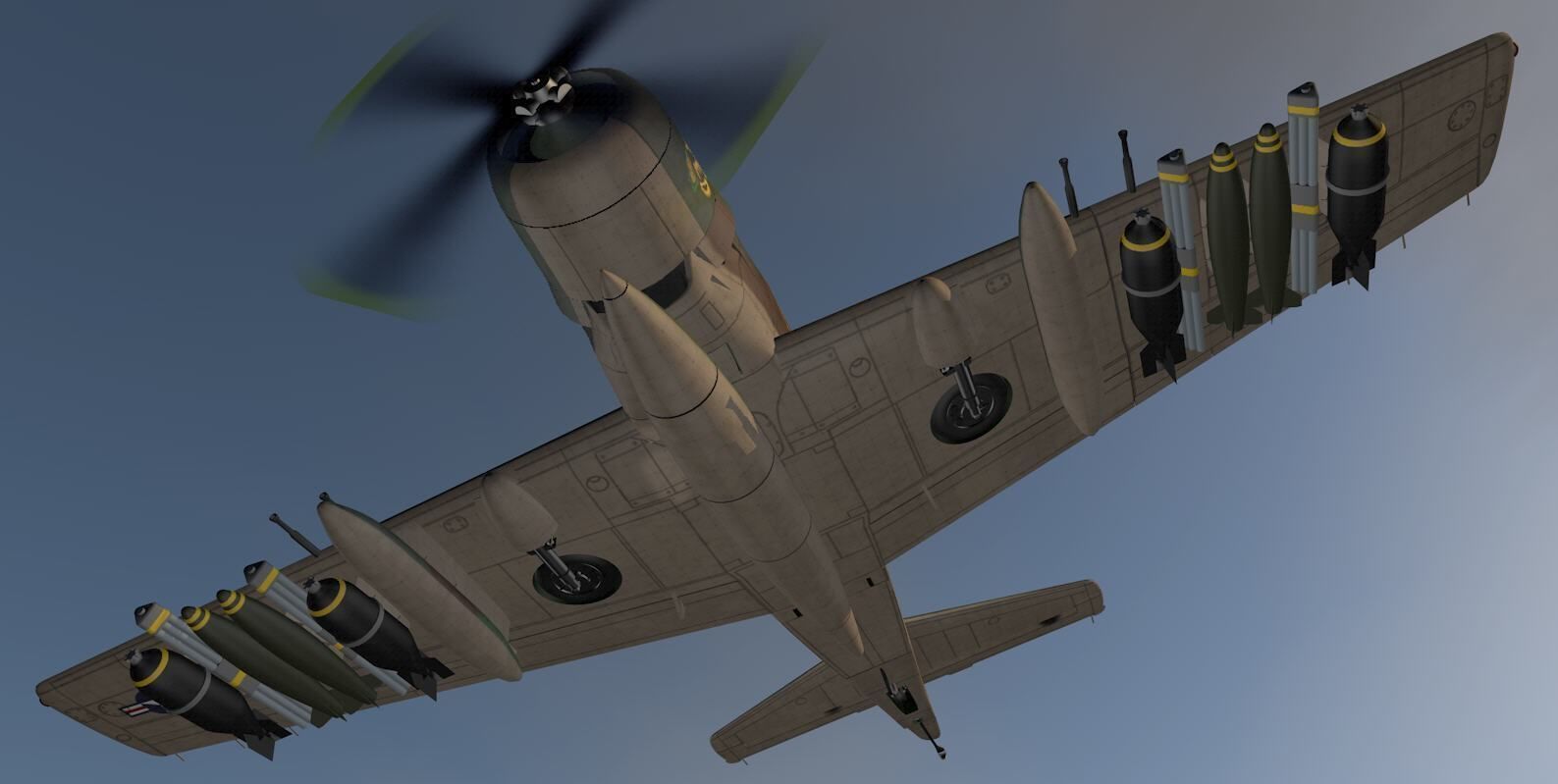 Douglas A-1E or AD-5 Skyraider 3D model_14