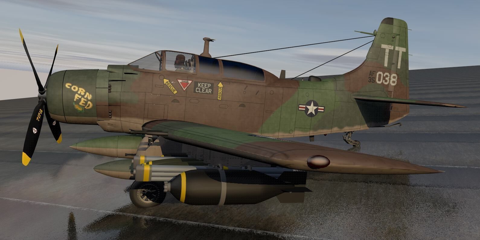 Douglas A-1E or AD-5 Skyraider 3D model_4