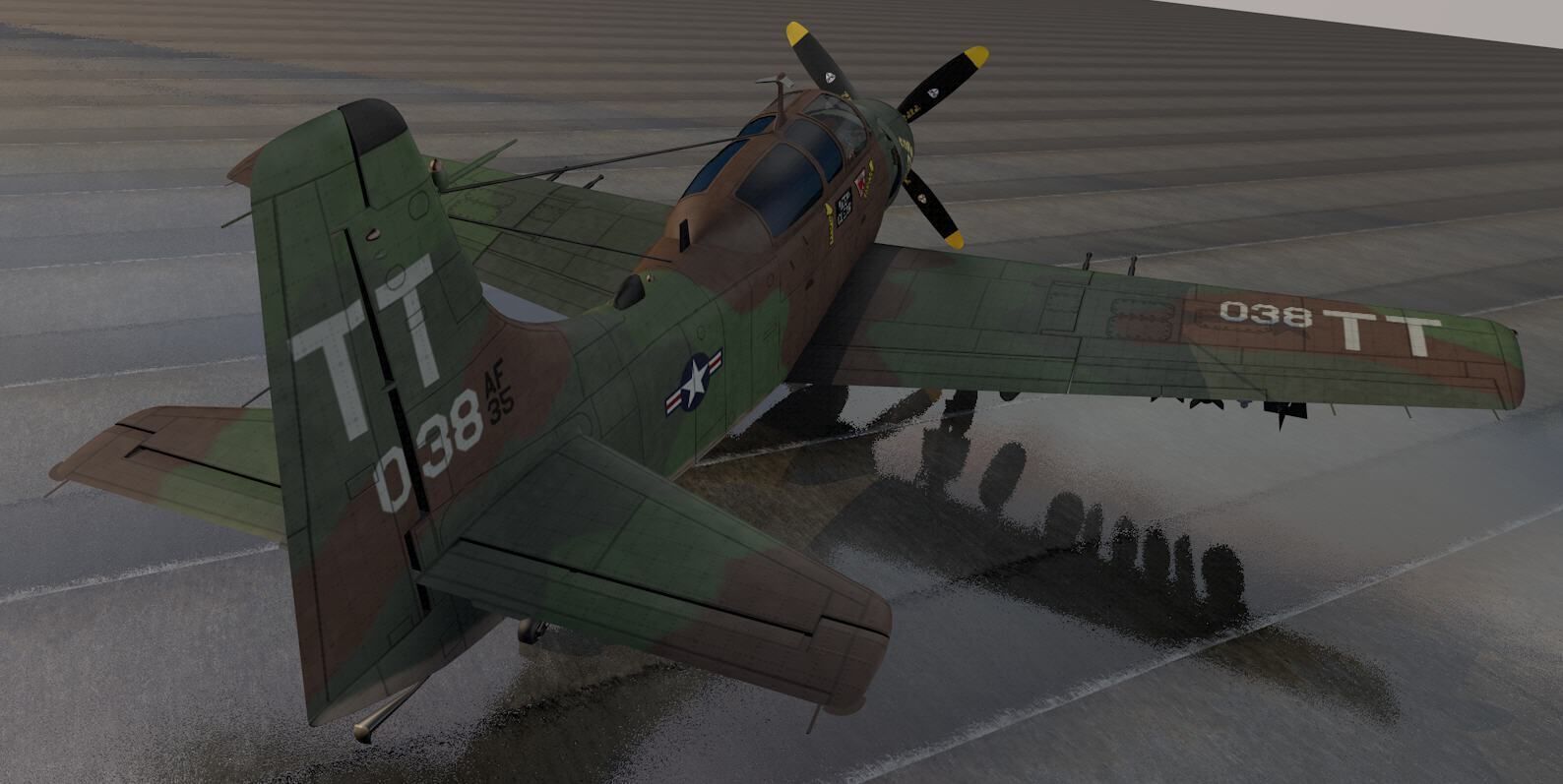 Douglas A-1E or AD-5 Skyraider 3D model_6