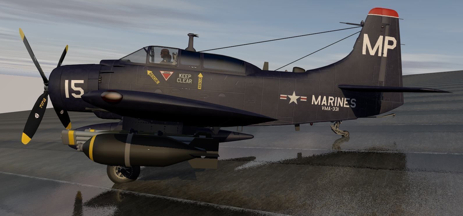 Douglas A-1E or AD-5 Skyraider 3D model_5