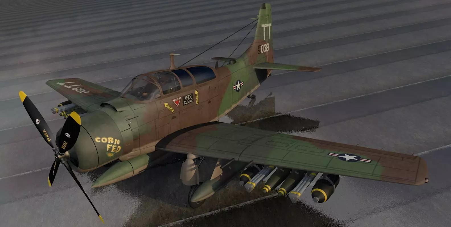Douglas A-1E or AD-5 Skyraider 3D model_0