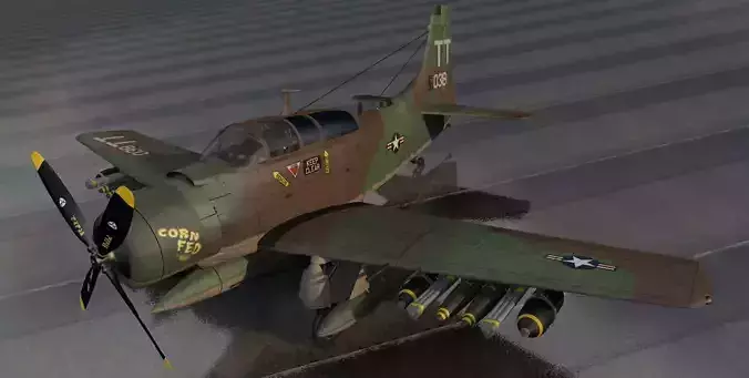 Douglas A-1E or AD-5 Skyraider 3D model