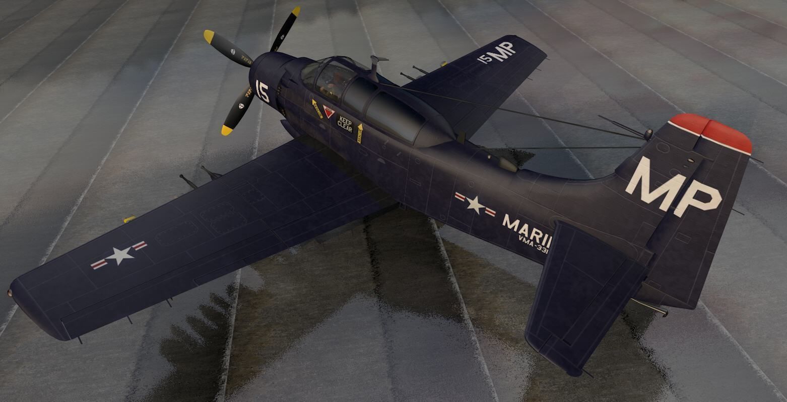 Douglas A-1E or AD-5 Skyraider 3D model_3