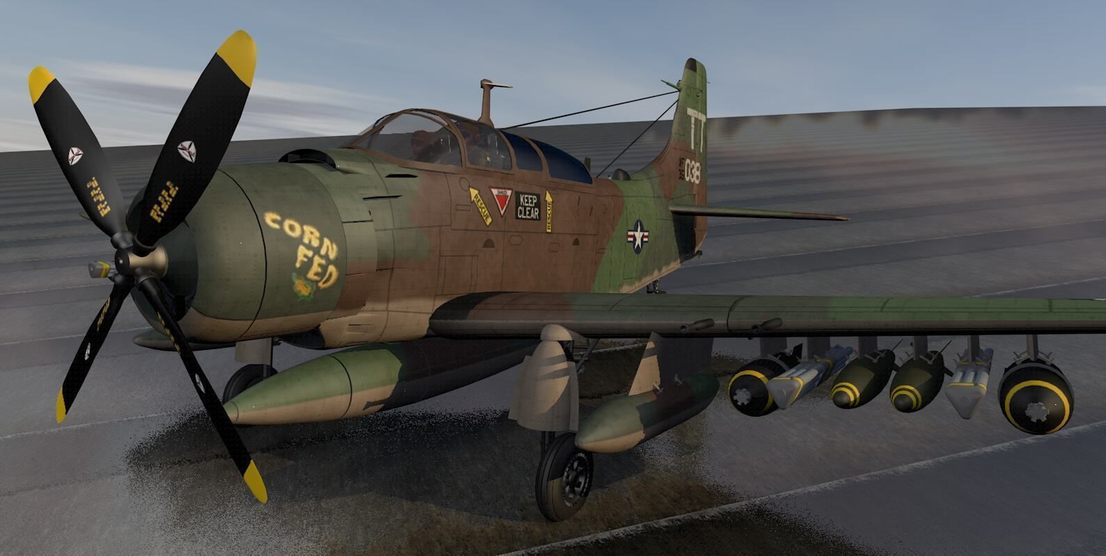 Douglas A-1E or AD-5 Skyraider 3D model_10