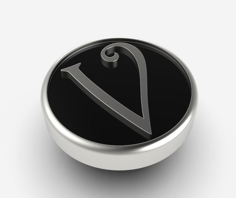 Alphabet Latin V 3D print model_1