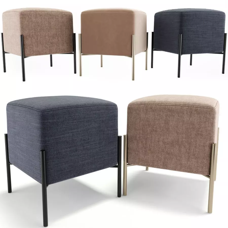 Square Modern Ottoman Footstool 3D model