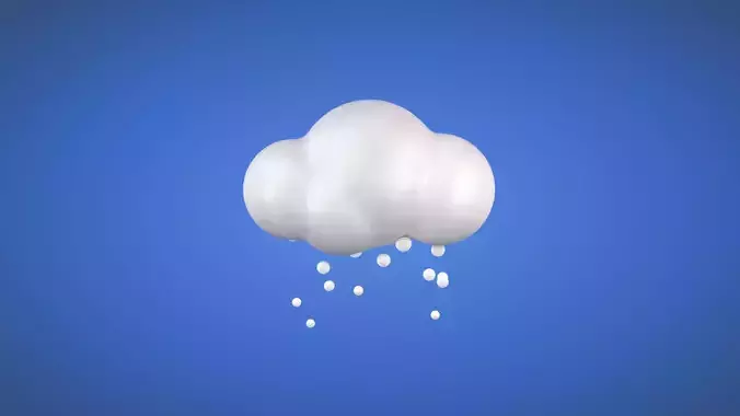 Snowfall - Weather Icon Low-poly 3D model