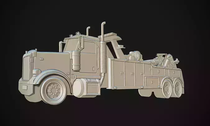 Tow Truck Bas Relief 3D print model
