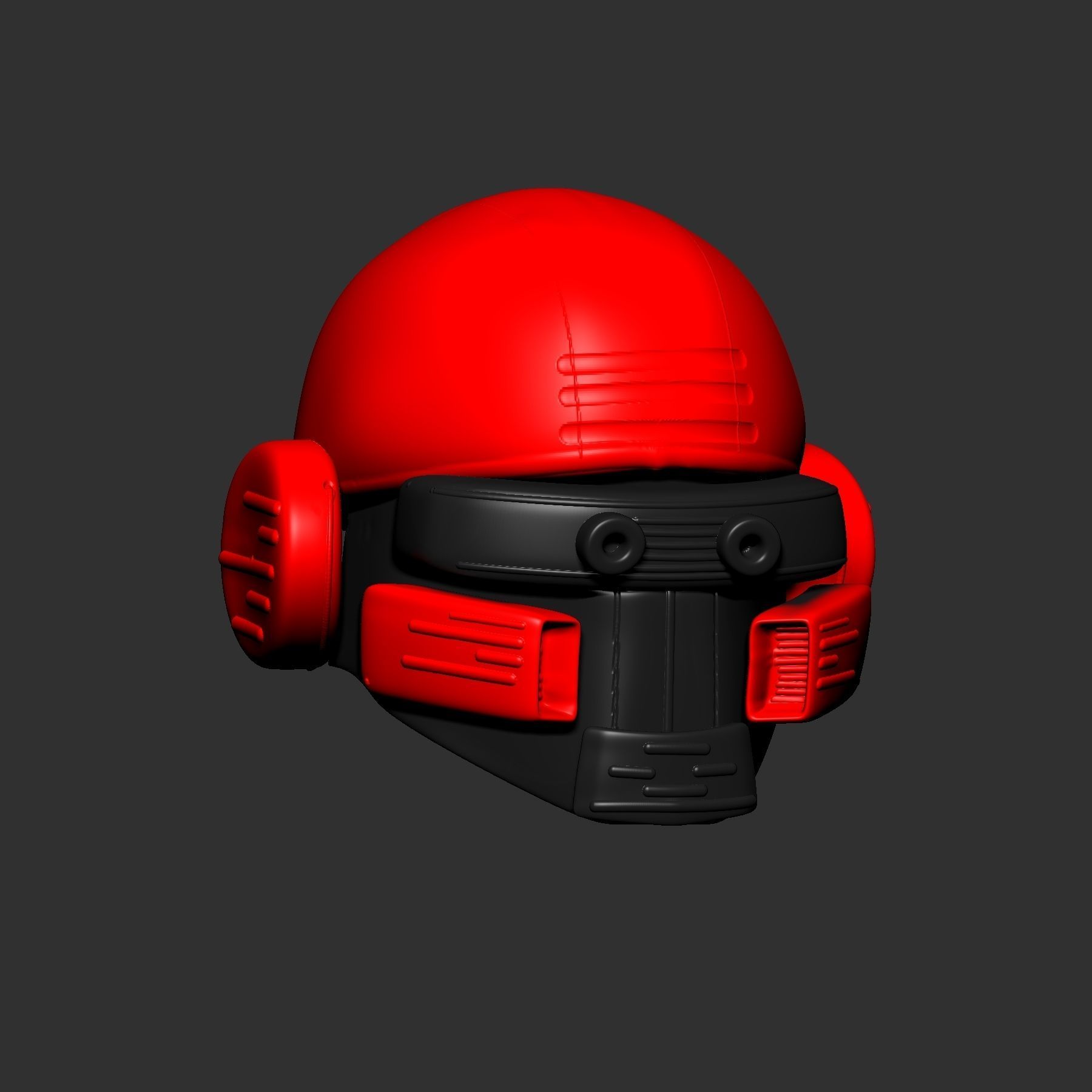 helmet high poly sculpt 3d printable 3D model_3