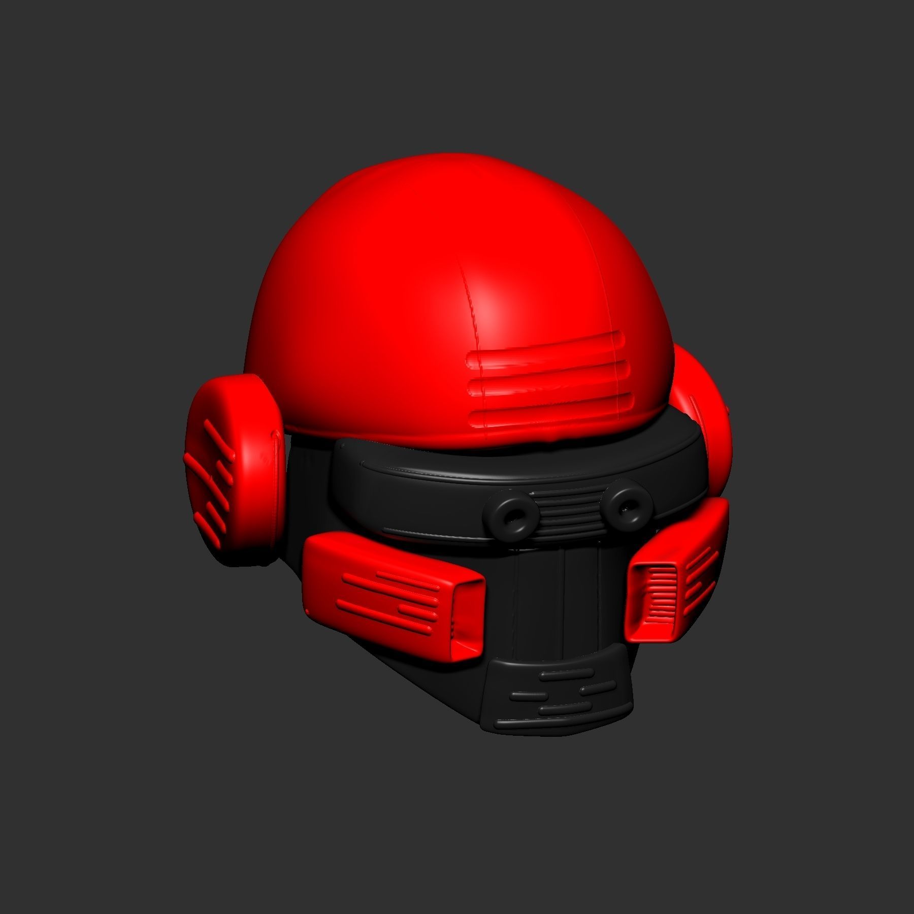 helmet high poly sculpt 3d printable 3D model_4