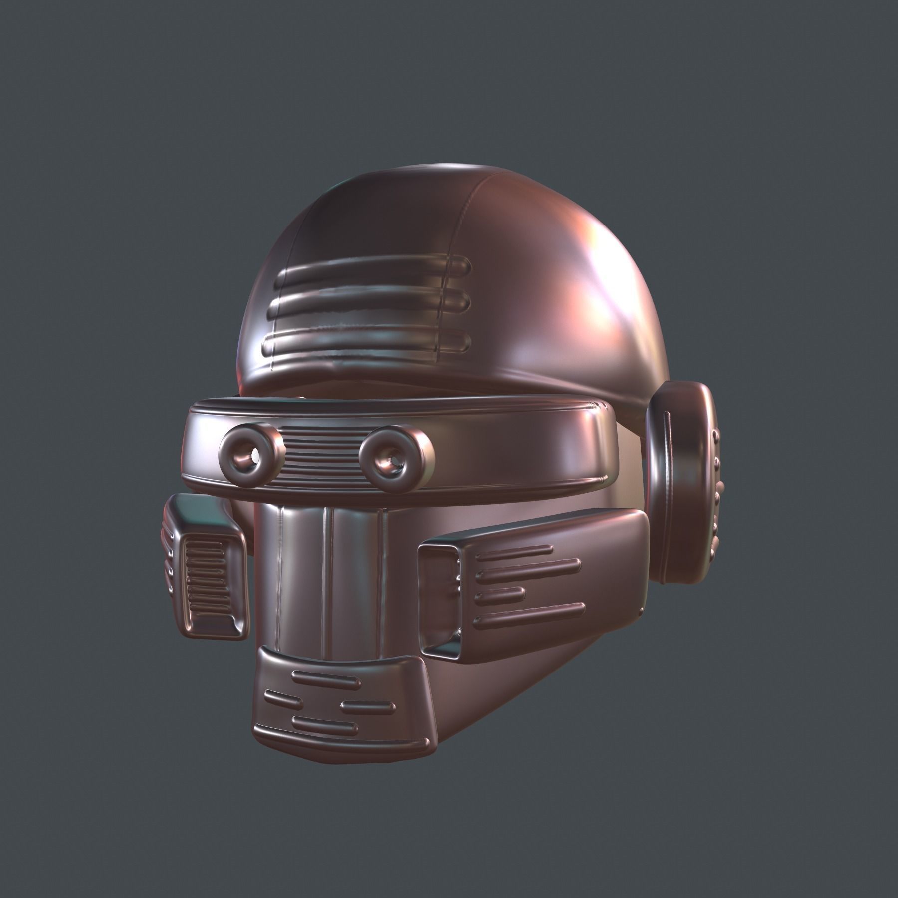 helmet high poly sculpt 3d printable 3D model_8