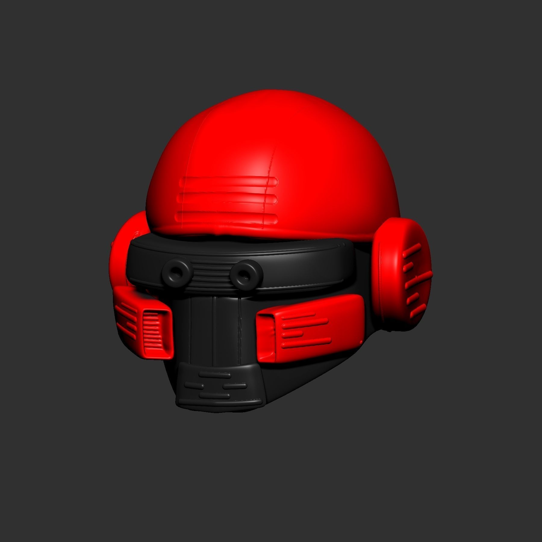 helmet high poly sculpt 3d printable 3D model_2