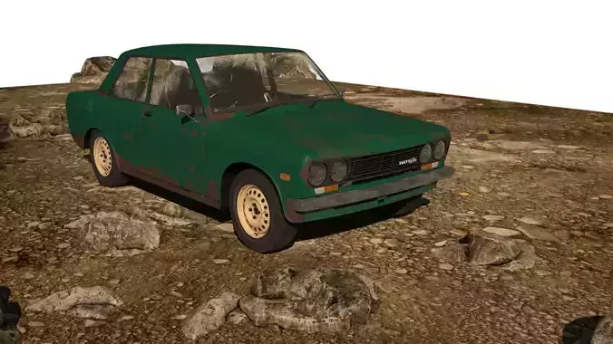 DATSUN 510 - Rally Car - Blue Bird -  Coupe - rust - ratrod