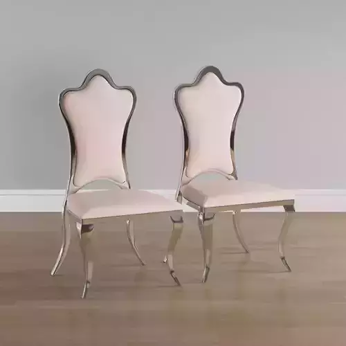 Upholstered chromed metal chair