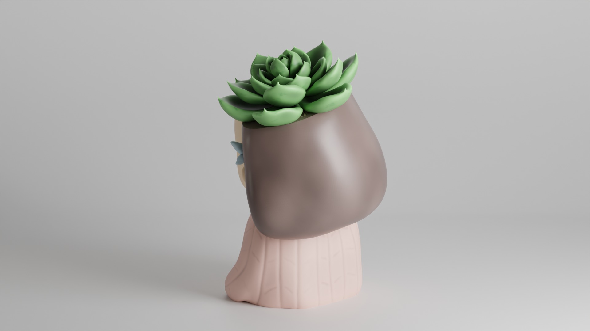 Relaxed Girl Planter 3D print model_5