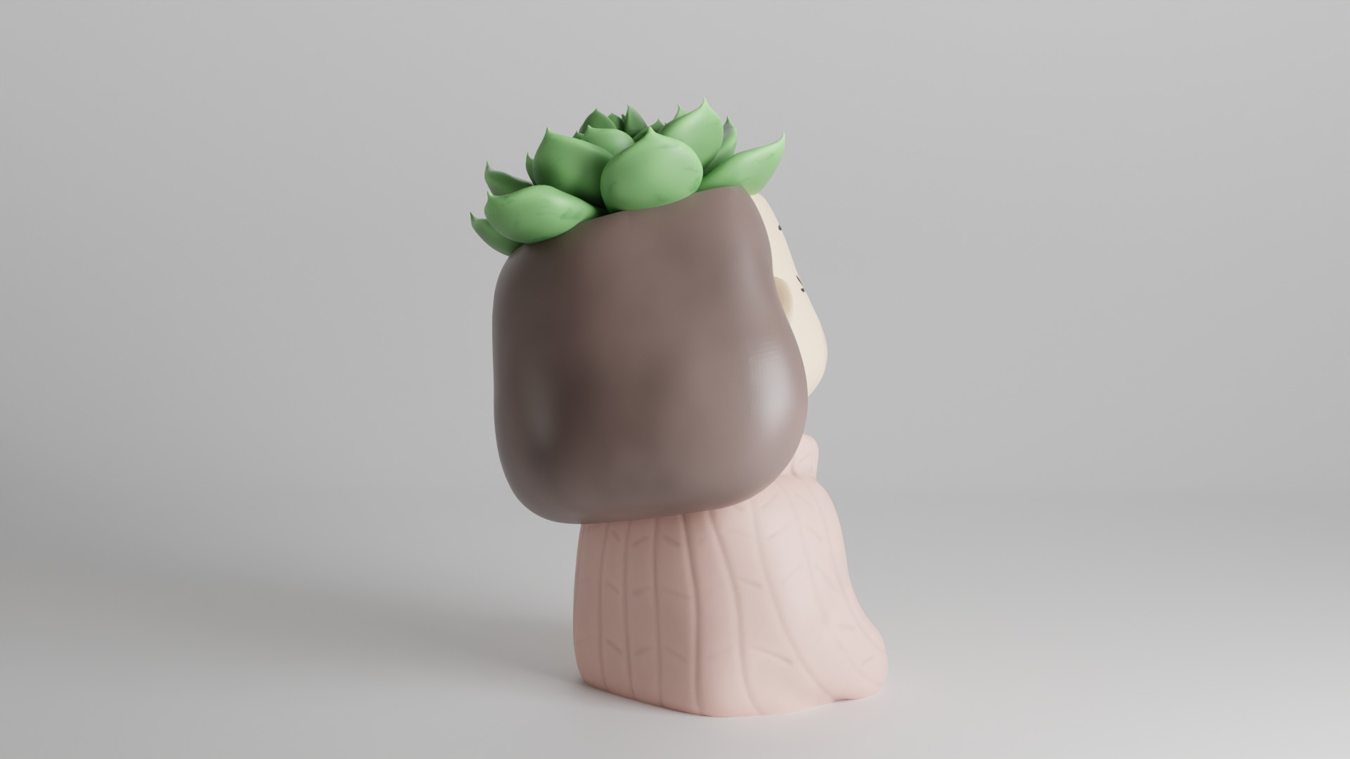 Relaxed Girl Planter 3D print model_3