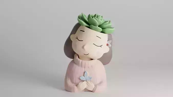 Relaxed Girl Planter
