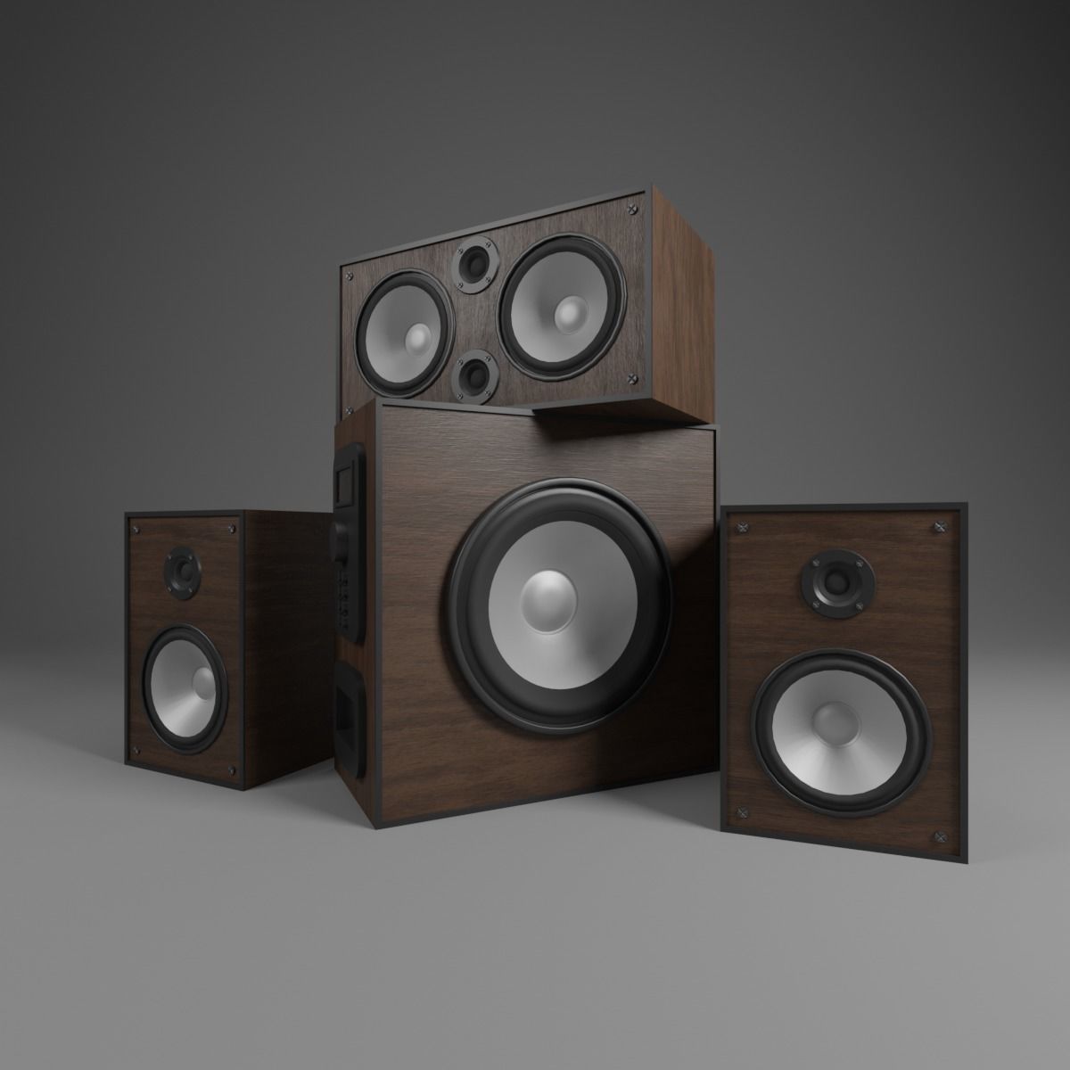 Speaker system - system - system - system 3D model_2