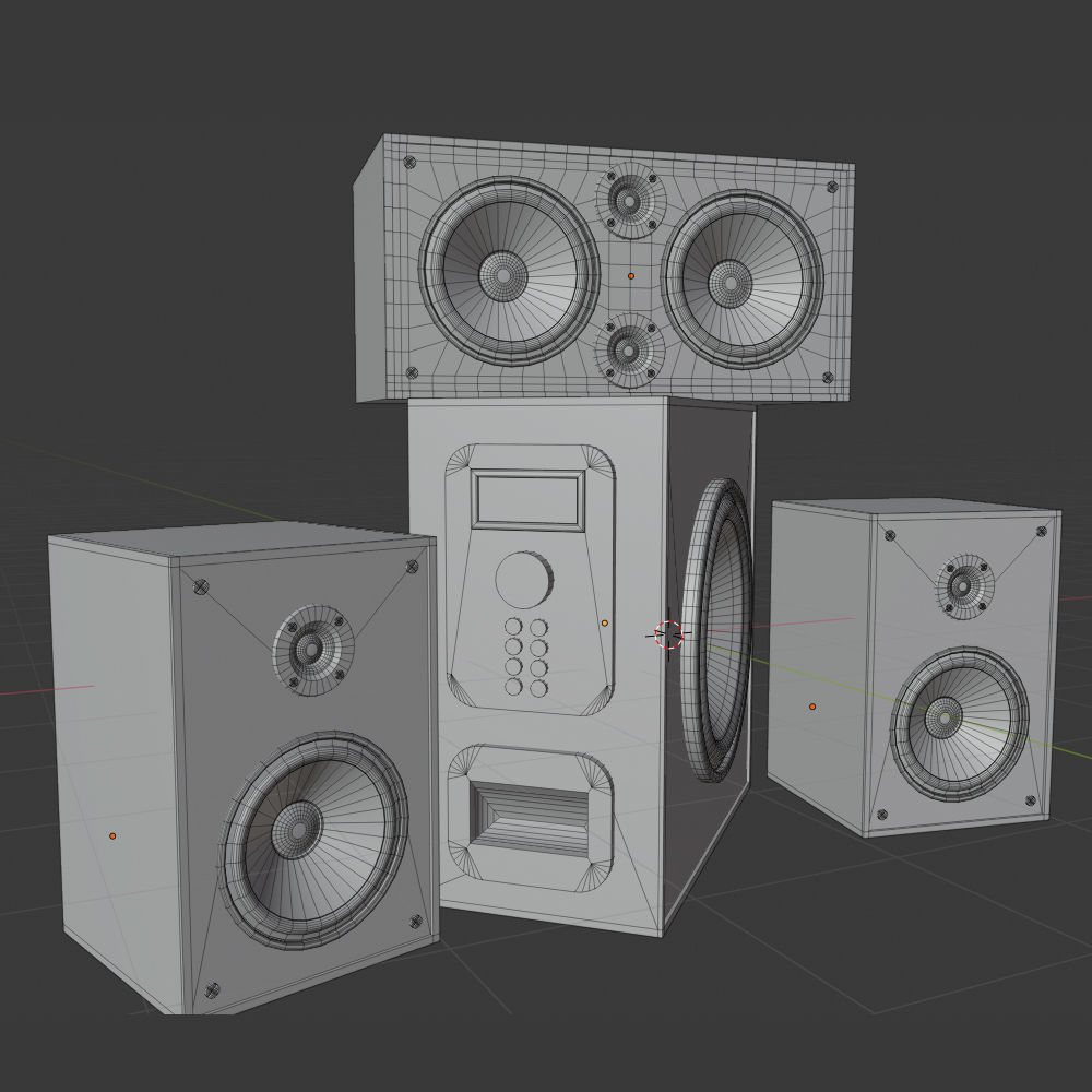 Speaker system - system - system - system 3D model_3