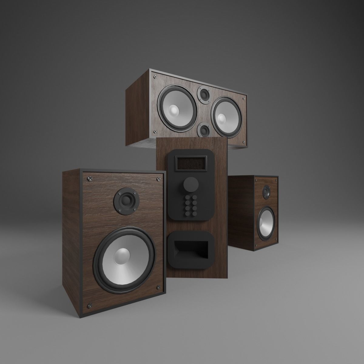 Speaker system - system - system - system 3D model_1