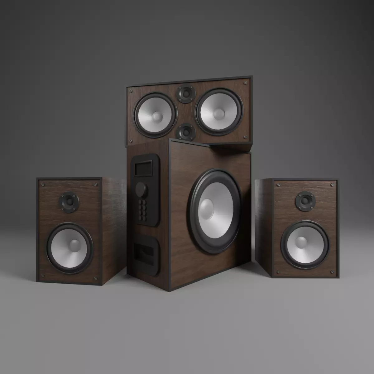 Speaker system - system - system - system 3D model_0