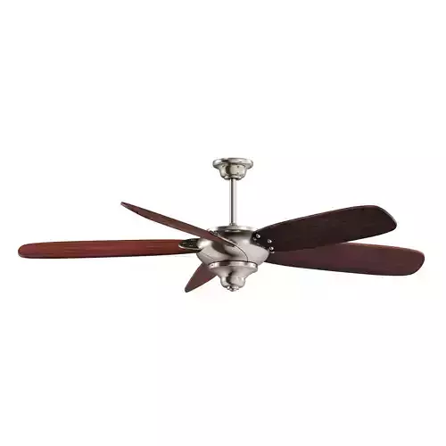 Ceiling Fan in Brushed Nickel with Brown Blades