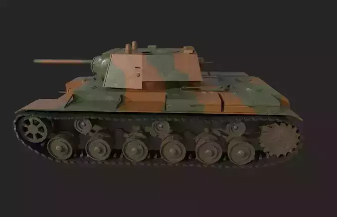 Low Poly Tank KV1 Como 001