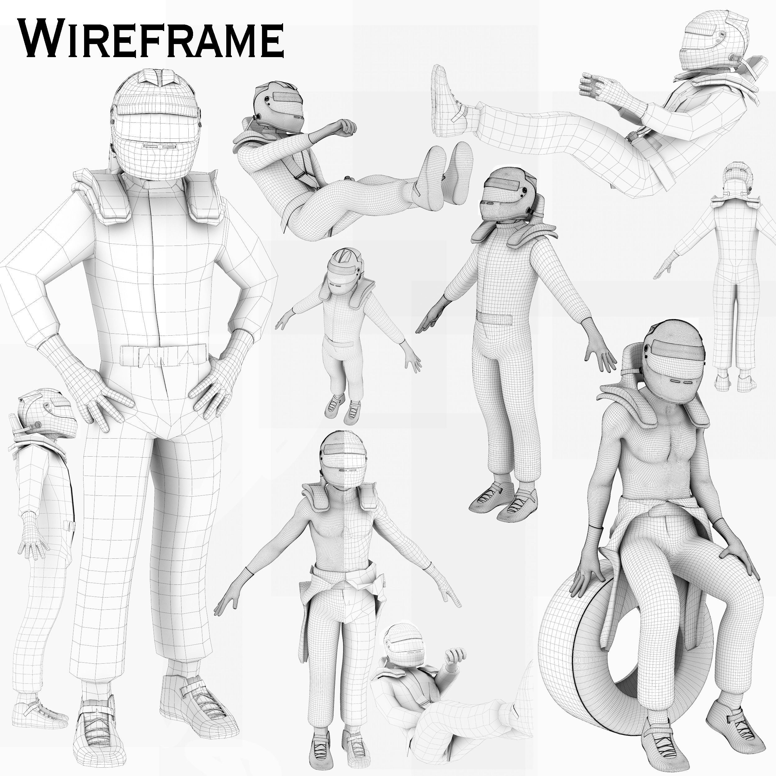 Fernando Alonso 2016 Low-poly 3D model_11