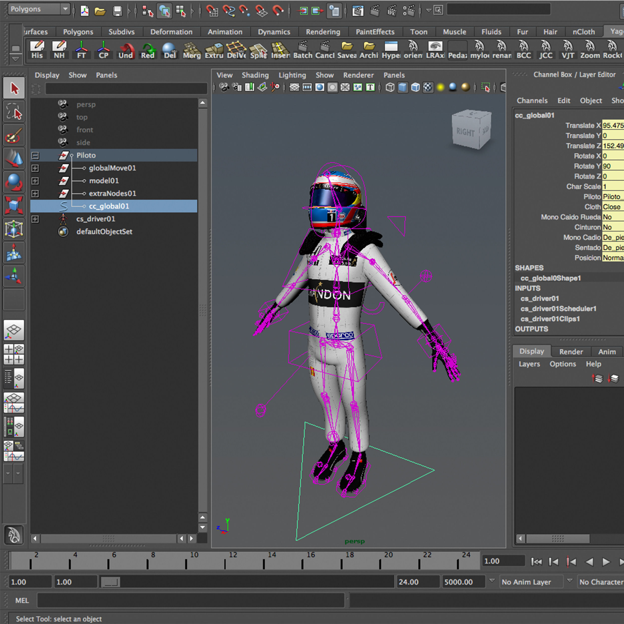 Fernando Alonso 2016 Low-poly 3D model_10