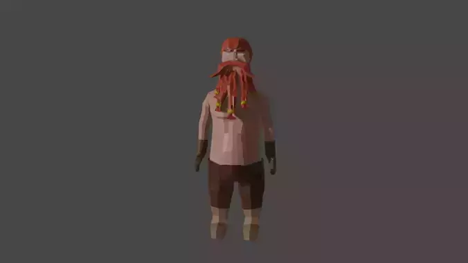 Low Poly Viking Rigged Low-poly 3D model