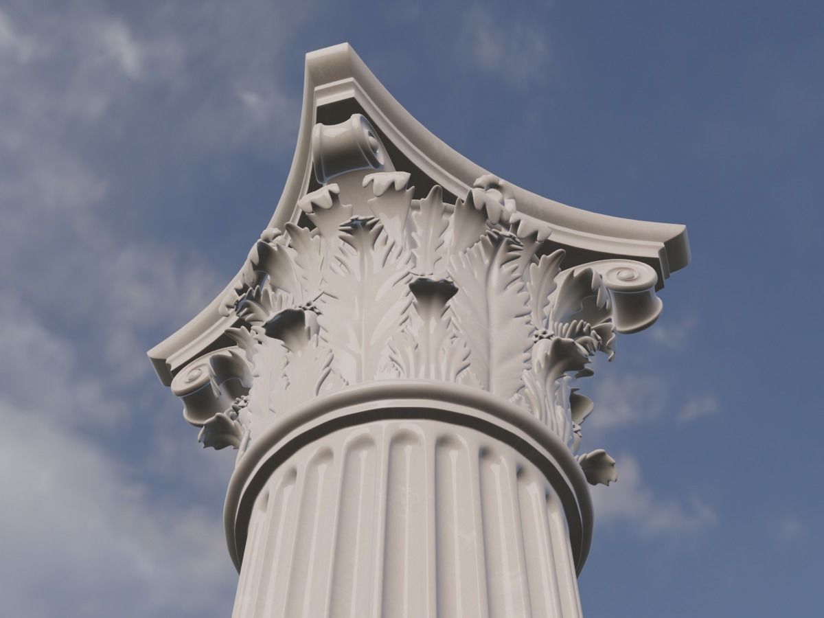 Classical greek columns 3D model_1