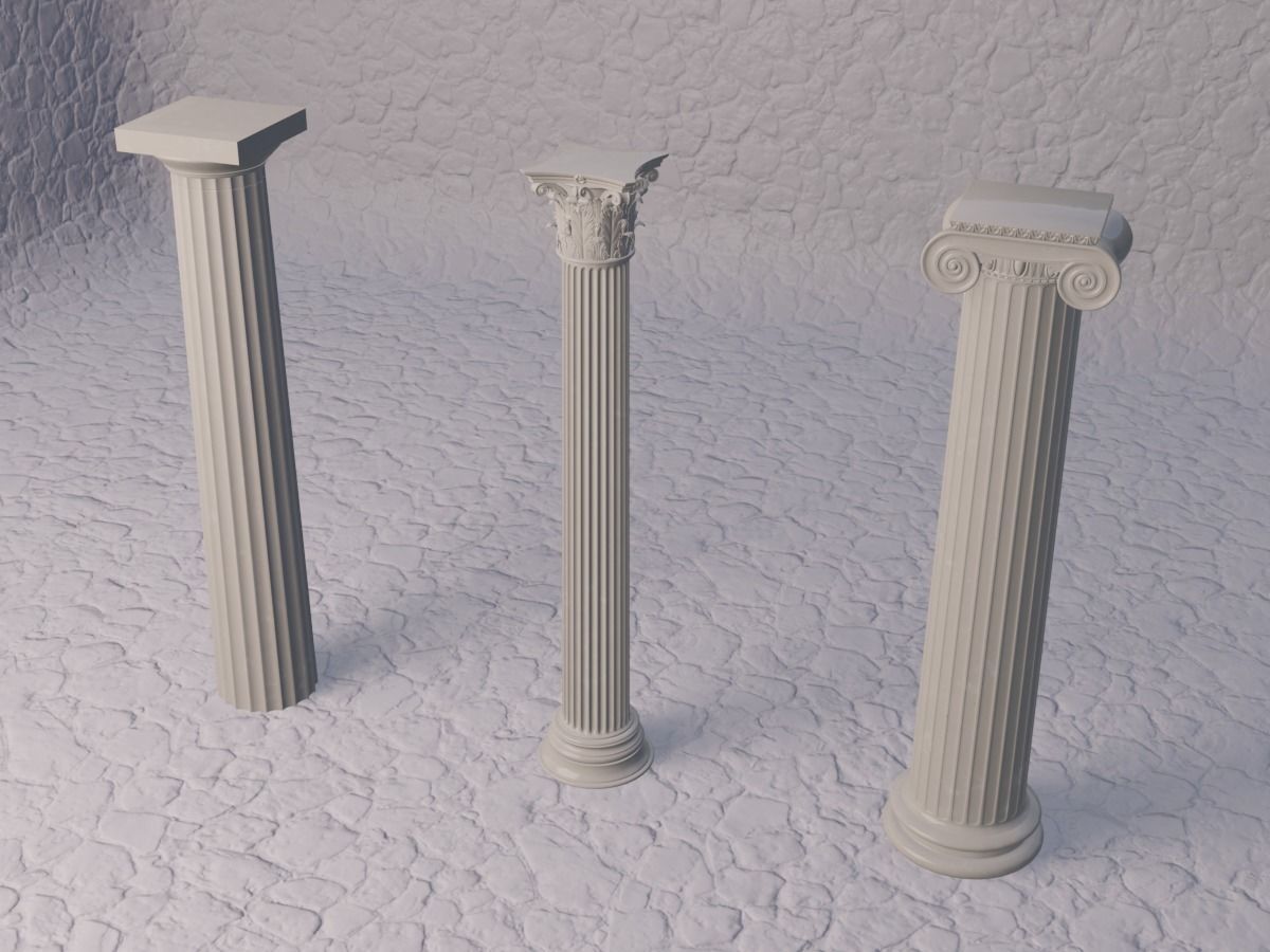 Classical greek columns 3D model_3